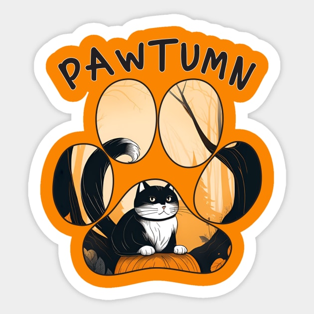 Pawtumn Pawprint Sticker by photokapi